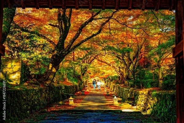 Obraz 両子寺の紅葉