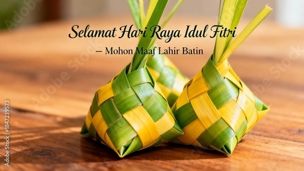 Obraz Eid al-Fitr Celebration Illustration with Golden Ornament