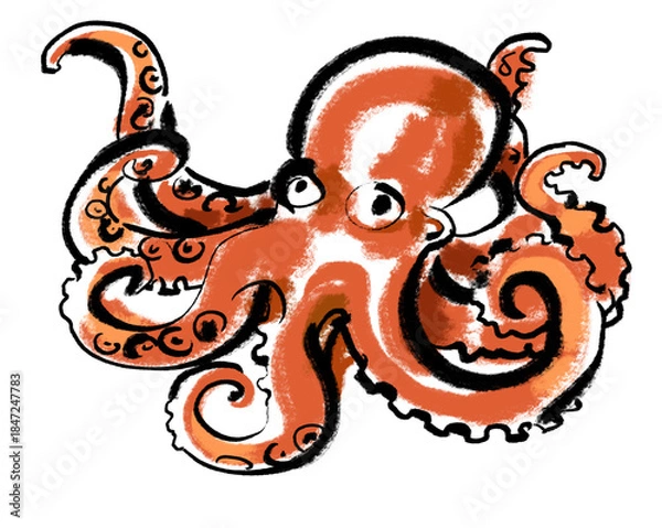 Fototapeta ドローイングのたこ