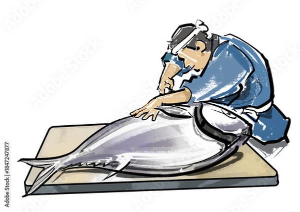 Fototapeta マグロの解体