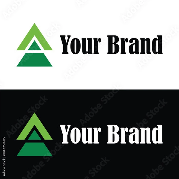 Fototapeta Green triangle logo vector design