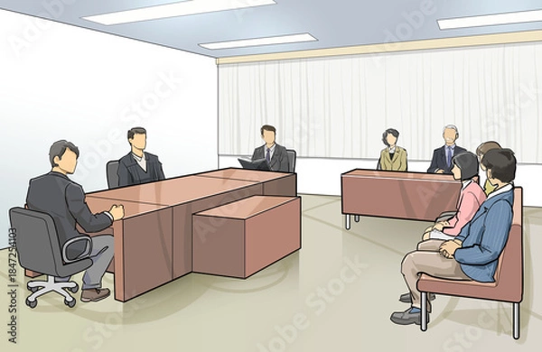 Fototapeta 家庭裁判所-裁判