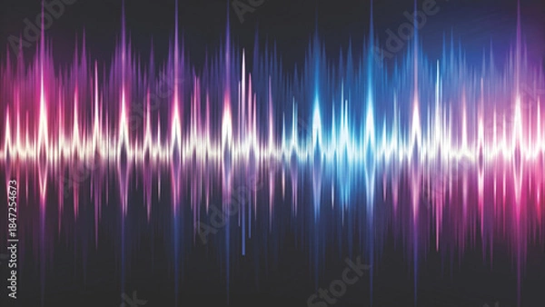 Fototapeta An abstract waveform pattern, vertical audio frequency spikes vector background 
