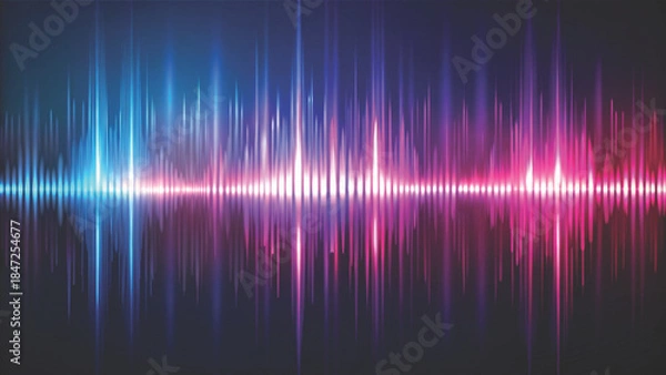 Fototapeta An abstract waveform pattern, vertical audio frequency spikes vector background 