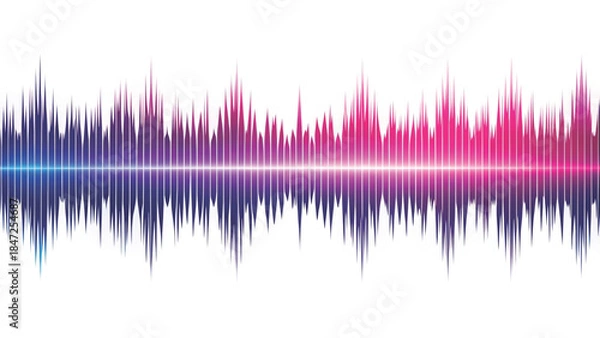 Fototapeta An abstract waveform pattern, vertical audio frequency spikes vector background 