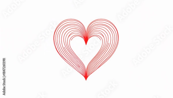 Fototapeta 愛と恋愛を表現する抽象ハートシンボル シンプルで使いやすい素材.生成AI