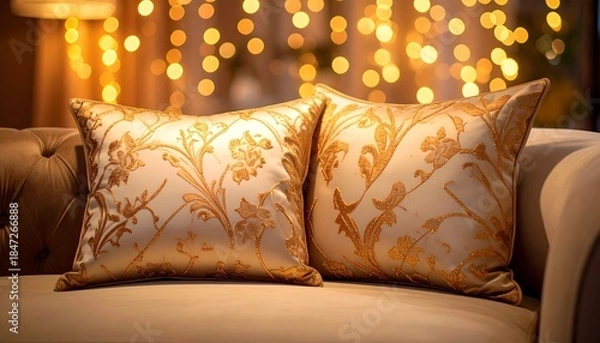 Obraz bed with pillows