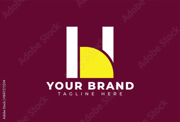 Fototapeta abstract Initial Letter B H logo design vector elements