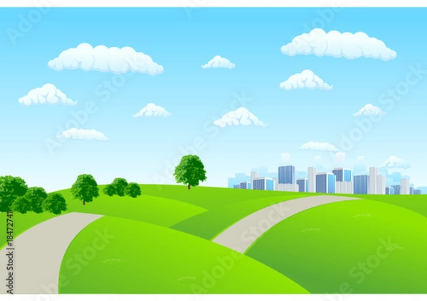 Fototapeta Summer cityscape