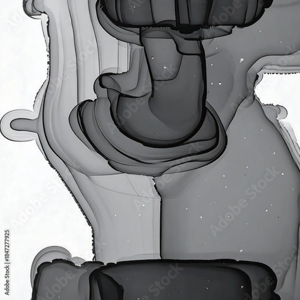 Obraz Abstract grayscale artwork with fluid, sculpted forms