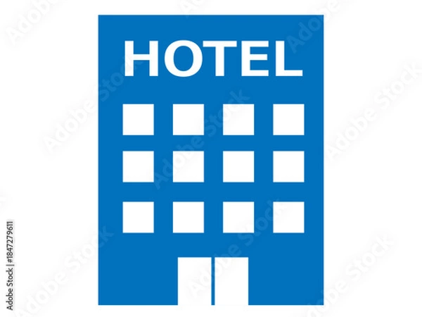 Obraz ホテルのシルエット（宿泊施設のアイコン）