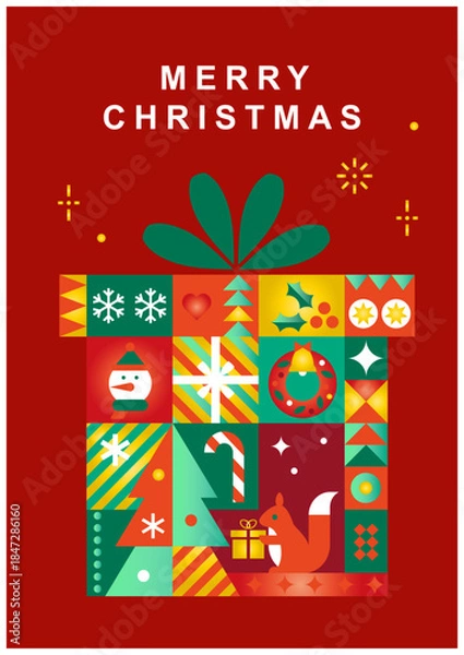 Obraz クリスマスカード プレゼント イラスト アイコン デザイングラデーション