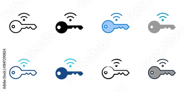 Obraz smart key icons set multiple style vector collection. 
