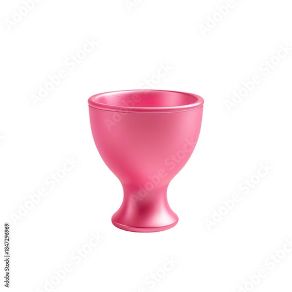 Obraz A single, vibrant pink, egg cup, rendered with subtle shading