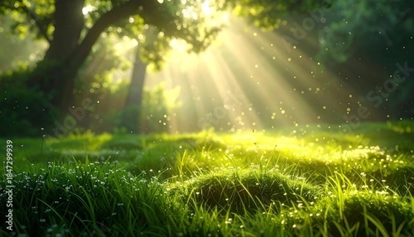 Obraz Sunlight Through Green Meadow
