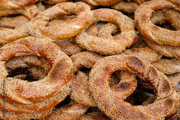 Obraz Turkish bagels close up