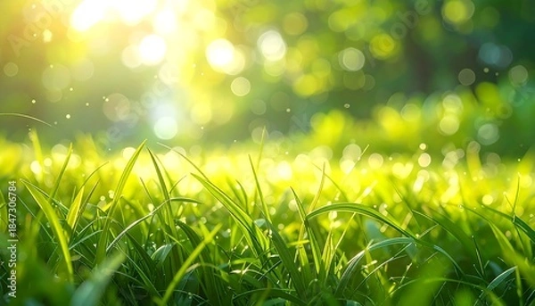 Obraz Sunlit Grass, bokeh effect