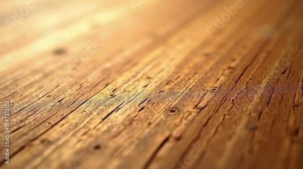 Fototapeta Aged wooden surface with deep grain texture