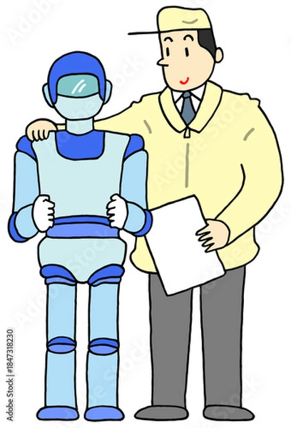 Obraz ビジネスのイラスト - ロボット開発・ロボットエンジニア・ロボット工学