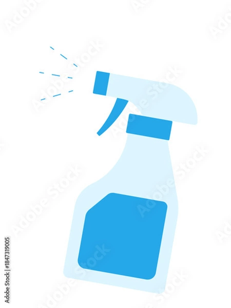 Obraz フラットデザインの掃除用スプレーボトルアイコン