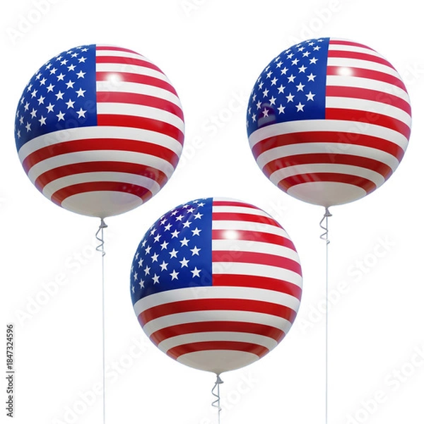 Obraz american flag balloons
