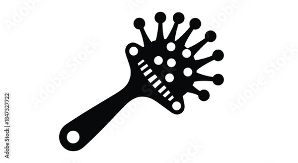 Fototapeta A black silhouette icon of a professional hair diffuser attachment for a blow dryer, used for styling curly hair in a salon.