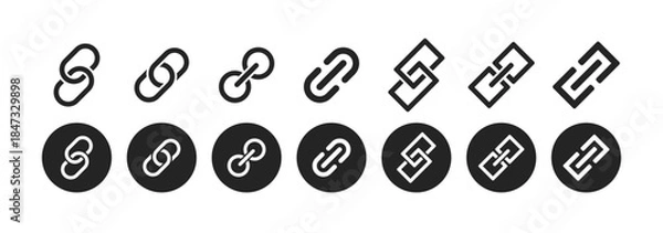 Fototapeta Link Hyperlink Chain Connection Icon Vector Illustration. Web Interface UI Symbol.
