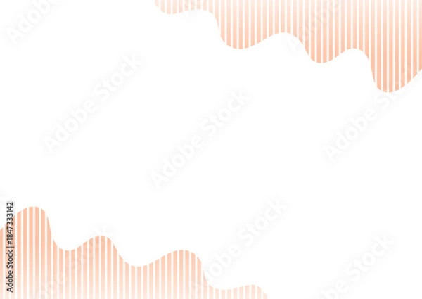 Obraz 背景　ボーダー柄の波線の枠　グラデーション　オレンジ