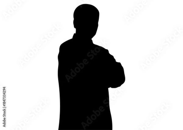 Obraz 腕組みをする男性のシルエット