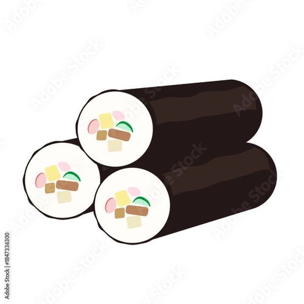 Obraz 恵方巻のイラスト（節分・日本の行事）