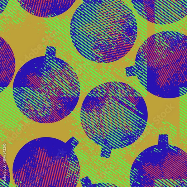 Obraz Christmas grunge balls. Seamless background
