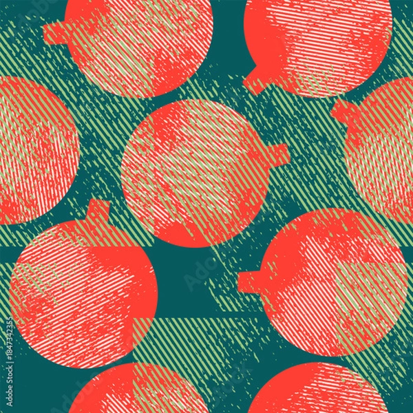 Obraz Christmas grunge balls. Seamless background