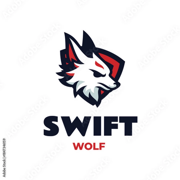Obraz Mascot Head Wolf Logo Design