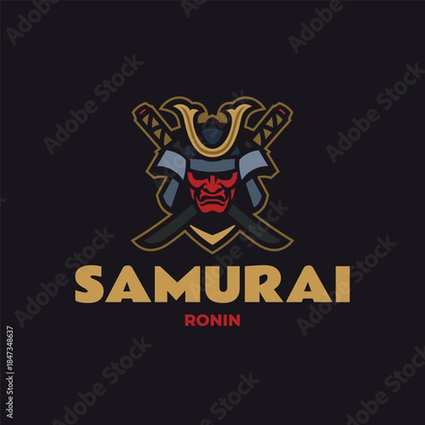Obraz Mascot Samurai Logo Design