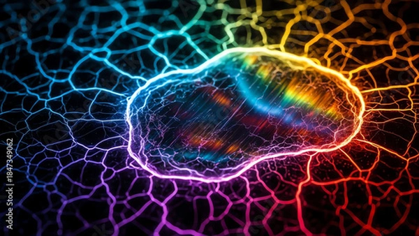 Obraz Neon Net Cloud