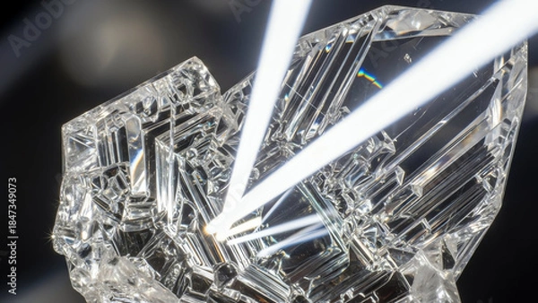 Obraz Crystal Shard with Laser Beams