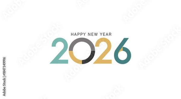 Obraz new year 2026 minimalist vector illustration