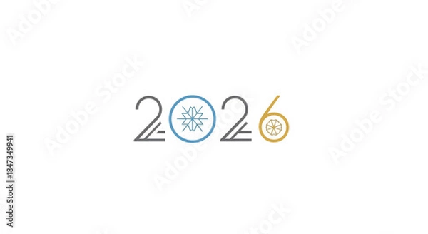 Obraz minimalist vector illustration of new year 2026