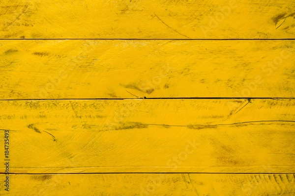 Fototapeta Yellow rugged wooden background, with straight horizontal lines, texture and pattern