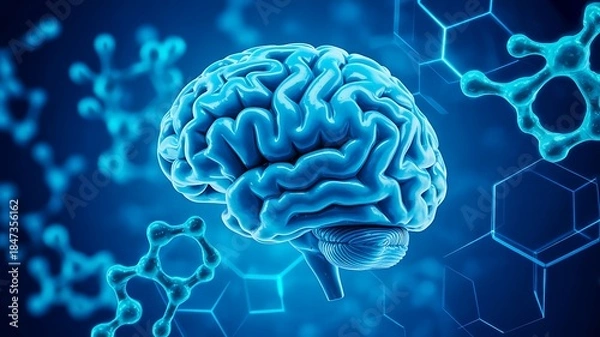 Fototapeta Brain technology artificial intelligence science concept
