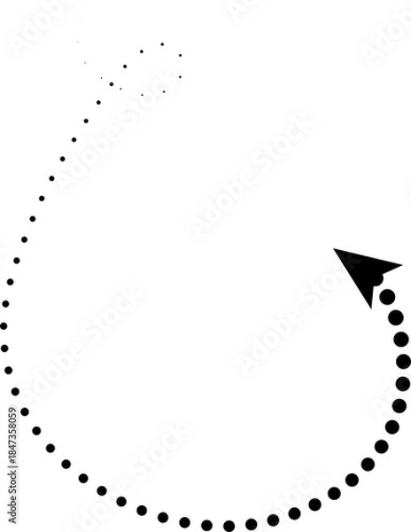 Fototapeta Arrow design with dotted lines