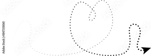 Fototapeta Arrow design with dotted lines