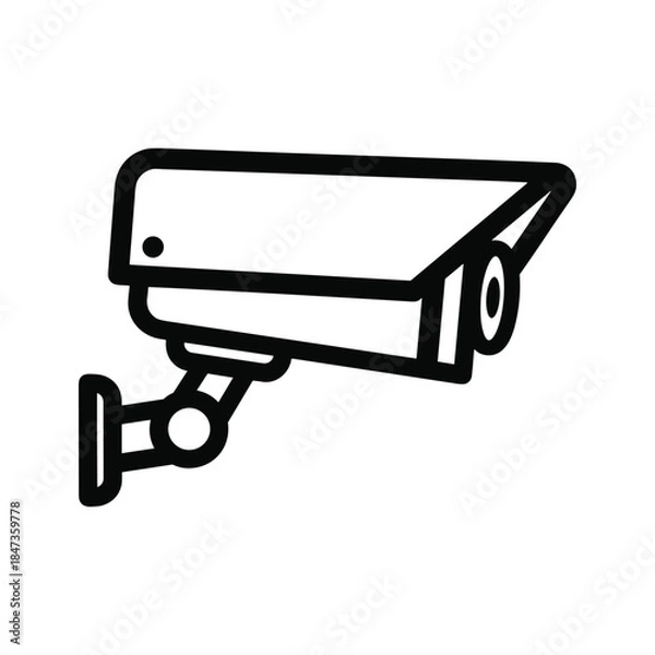 Obraz Cctv camera icon on white background