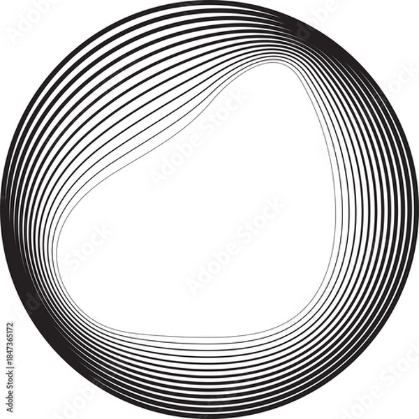 Fototapeta Circle line gradient blend to organic shape. Technology concept