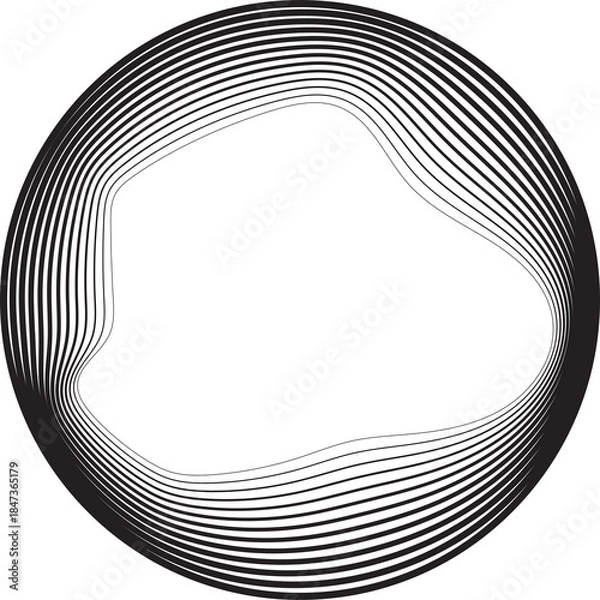 Fototapeta Circle line gradient blend to organic shape. Technology concept