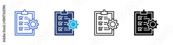 Obraz Management Multiple Style Icon Set Vector 