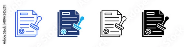 Obraz Permit Multiple Style Icon Set Vector 