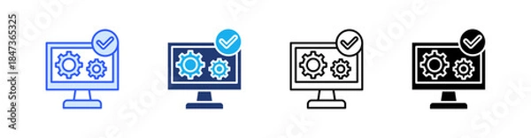 Obraz System Multiple Style Icon Set Vector 