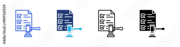 Obraz Compliance Multiple Style Icon Set Vector 