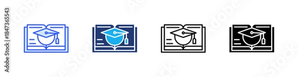 Obraz Education Multiple Style Icon Set Vector 